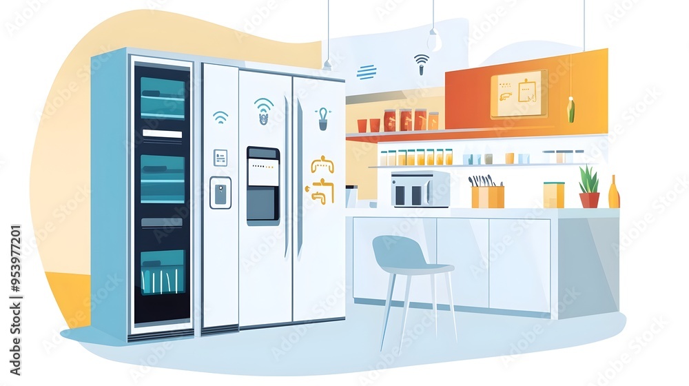 Poster graphic illustrating iot connected temperature control systems for caf and commercial equipment show