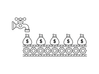 Money Flowing Faucet Image  Illustrations