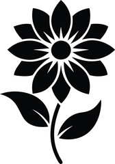 vector black and white flower