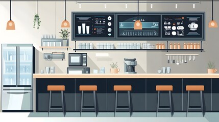Innovative graphic showcasing a collection of IoT enabled smart kitchen appliances designed to streamline and optimize in a modern restaurant setting featuring advanced connectivity automation
