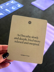 Affirmation card for yoga