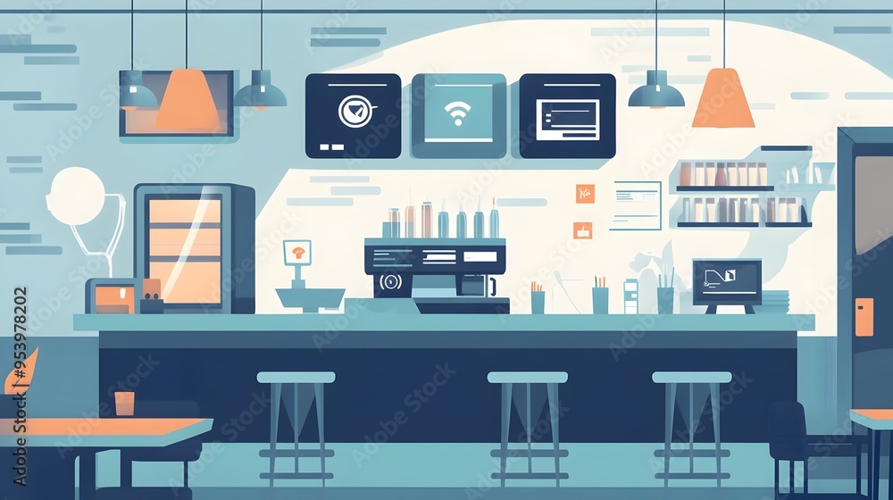 Poster innovative graphic depicting the of smart payment and billing systems powered by iot internet of thi