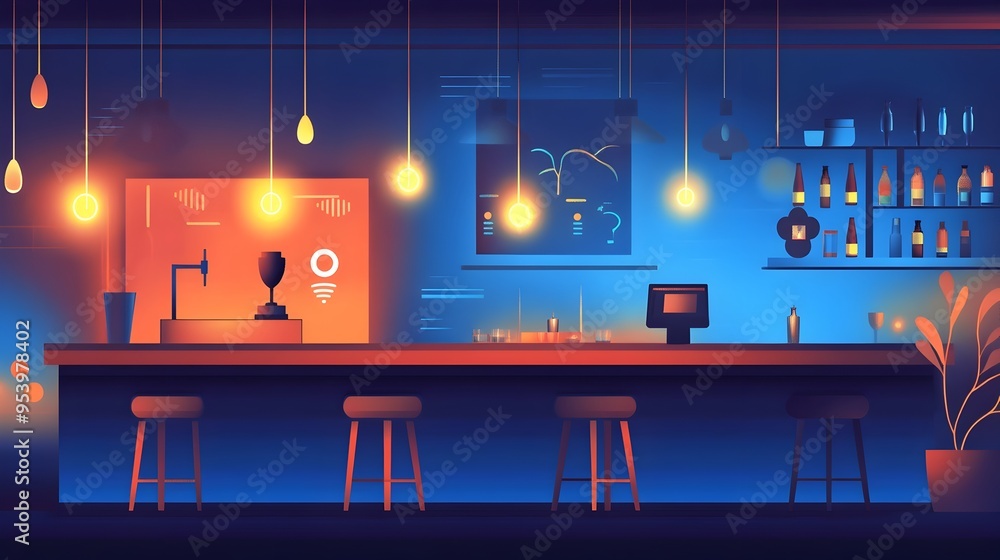 Poster cutting edge iot powered lighting and ambiance control solutions for modern restaurant interiors ena