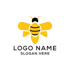 Bee concept designed logo template vector illustration