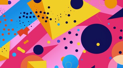 Obraz premium A vibrant abstract design featuring geometric shapes and colorful patterns, ideal for modern graphics and backgrounds.