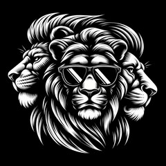vector of a alpha lion with vibrant color 