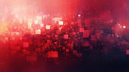 Abstract Red and White Pixelated Background