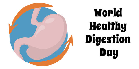 World Healthy Digestion Day, Healthcare banner or poster idea