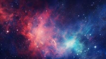 Obraz premium Vibrant Cosmic Nebula with Interstellar Clouds in Deep Space