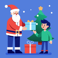 santa claus and their christmas gifts