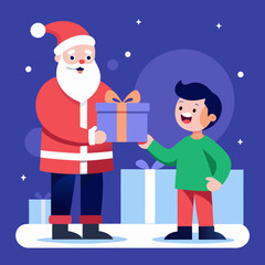 santa claus with gift