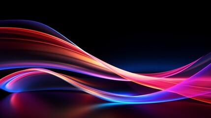 Vibrant Abstract Wavy Lines on Dark Background