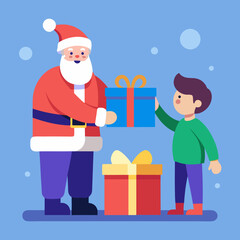 santa claus with presents