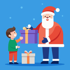 santa claus with gift boxes