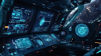 Space station with futuristic research labs and advanced life-support systems
