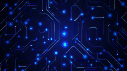 Obraz premium Abstract Blue Circuit Board Pattern