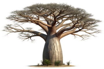 Baobab tree on transparent background