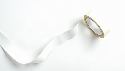 Isolated Piece of Aged Ripped Masking Tape on Transparent Background