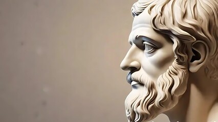 Plato Elegant Sculpture with Blank Space for Philosophical Quotes writing