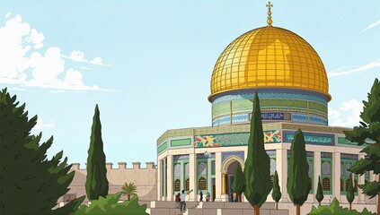 Obraz premium The Cultural and Spiritual Legacy of the Dome of the Rock