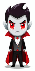 3D render Cute Character Dracula vampire Halloween Concept.