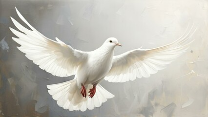 Obraz premium White Bird Soaring in the Sky.