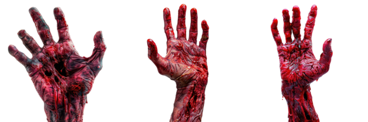 Bloody hands isolated transparent background
