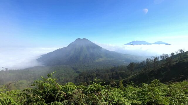 Mounts Ranti and Raung, Island Java, Indonesia, Southeast Asia.
Mount Ranti in the foreground, Mount Raung in the background, Java, Indonesia.