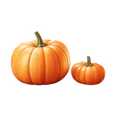 Fresh pumpkin isolated on a transparent background by AI generative. Thanksgiving day
