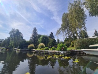 Fototapeta premium view on the Müggelspree River in Berlin Rahnsdorf