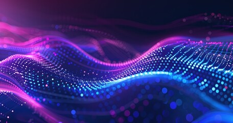 An abstract wave pattern with vibrant colors, representing data flow or digital concepts.