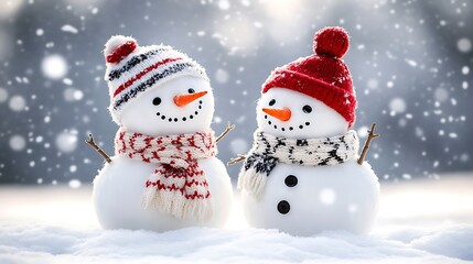 Fototapeta premium snowman in the snow