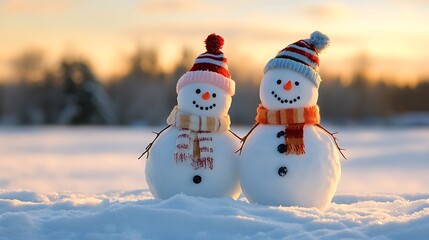 Obraz premium snowman on the snow