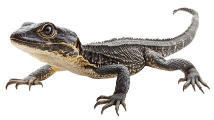 Naklejka premium a rare foreign reptile in high detail, isolated on a pure, rare exotic reptile, An uncommon foreign reptile, An elusive foreign reptile, rare reptilian species, on a transparent backgrounds