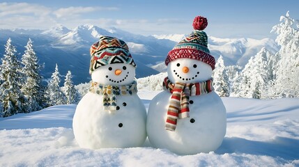 Obraz premium snowman on the snow