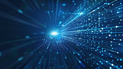 Abstract Digital Network with Glowing Lines