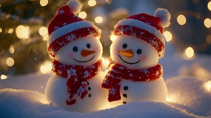 snowman on the snow