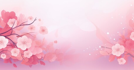 A soft, pastel-colored background featuring blooming flowers and leaves, perfect for spring-themed designs or invitations.