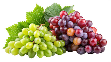 red and green grapes on transparent background