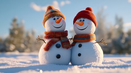 Obraz premium snowman on the snow