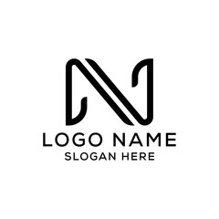 N logo letter design . NN logo monogram initials letter concept. N, NN icon logo design