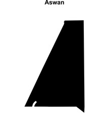 Aswan governorate blank outline map