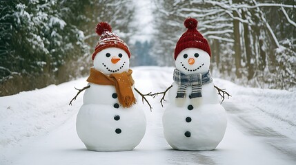 Obraz premium snowman on the snow