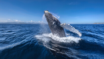 Fototapeta premium Majestic Whale Tail in the Ocean
