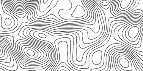Abstract wave monochrome background in vector., Black and white abstract line contour or thopographic map pattern illustration background, 