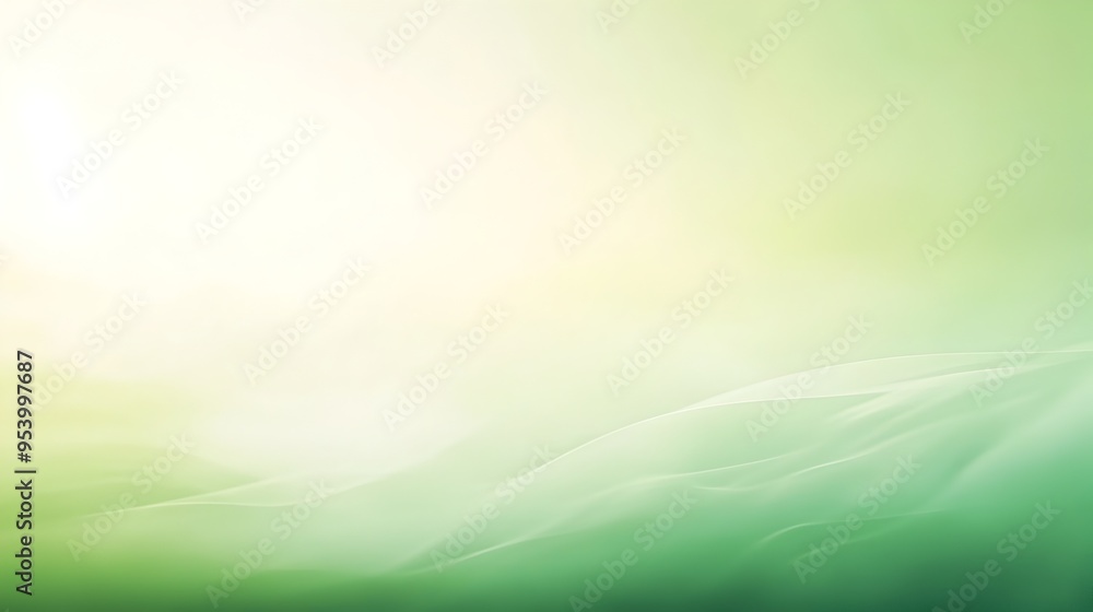 Poster tranquil and serene smooth green gradient background with seamless transitions between shades provid