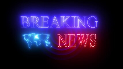 4K Broadcast Graphics Breaking News Broadcast TV Animation Graphic Title animation, international news background animation, Digital world news background animation, rotated earth technology news .