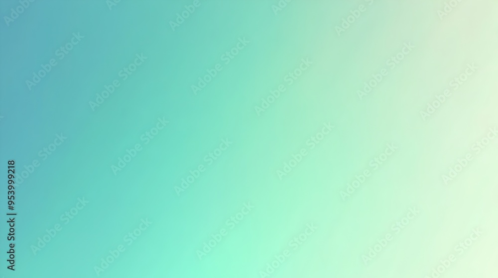 Poster smooth gradient background with seamless transitions between shades of mint green leaving ample spac