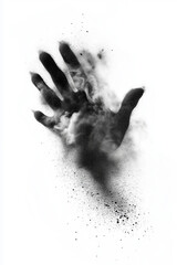 A creepy disintegrating hand.isolated on white background - death, disappear, disintegrating, human hand, fingers, palm, reaching