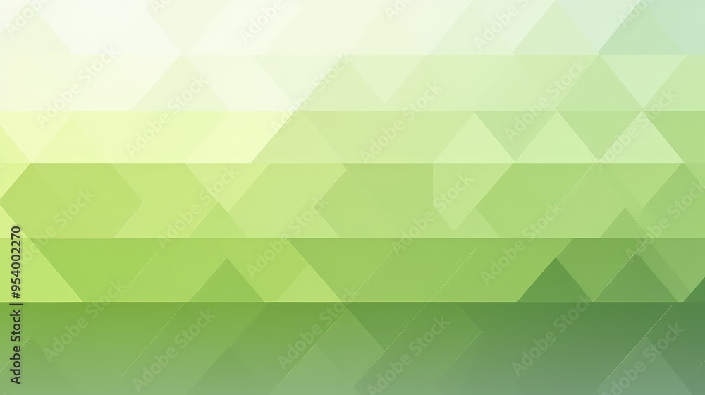 Poster a soft gradient pattern featuring overlapping green triangles, creating a serene and modern visual e